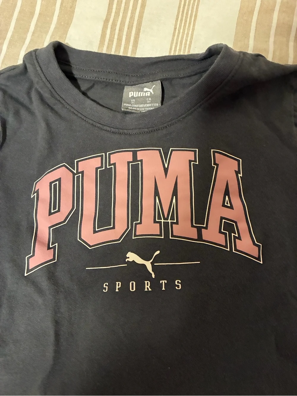 Puma Dark Gray Top with Dusty Pink Jogger Set